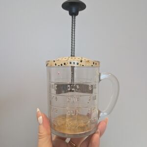 Clear Glass French Press with Black Plunger